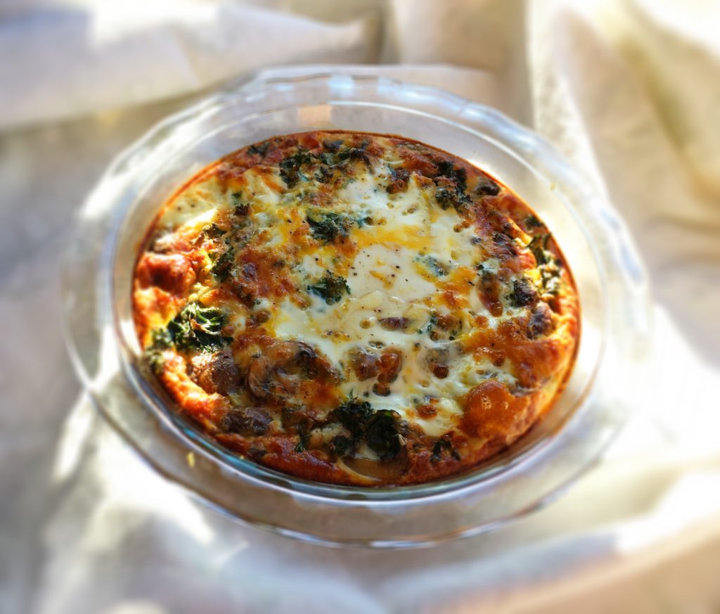 Kale and Crimini Frittata | Recipes | Audrey Laurelton RDN | Where Science Meets Healthy Living