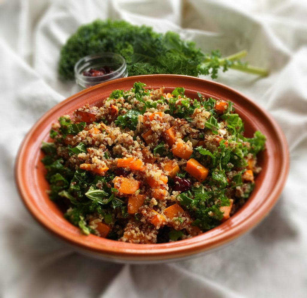 Quinoa, Butternut Squash, and Kale Salad | Recipes | Audrey Laurelton RDN | Where Science Meets Heal